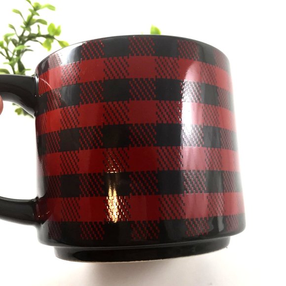 Monogram P Coffee Mug Red Black Plaid by Threshold 12 oz - Picture 3 of 4